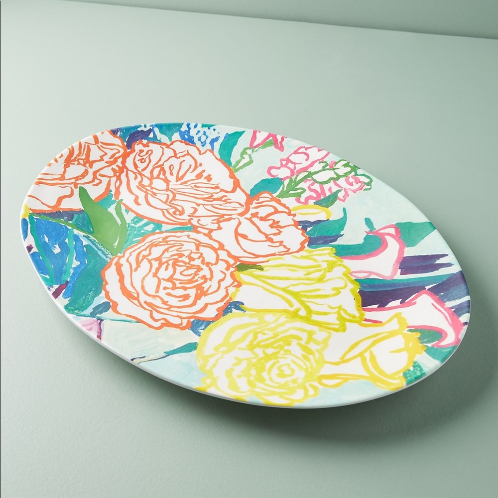 🆕NWT Anthropologie Paint & Petals Melamine Tray